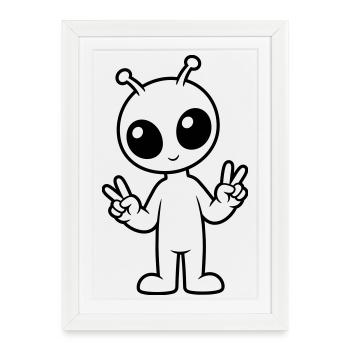 Paix extraterrestre - Affiche encadrée (27 × 37 cm) - blanc - Devant