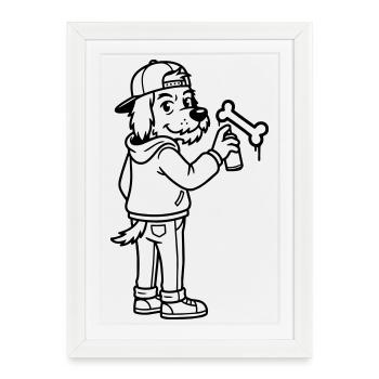Graffiti d’art urbain - Affiche encadrée (27 × 37 cm) - blanc - Devant