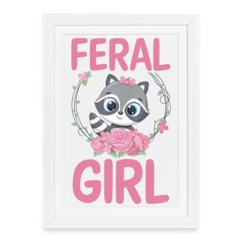 Raton laveur Trash Panda Sauvage - Affiche encadrée (27 × 37 cm) - blanc - Devant