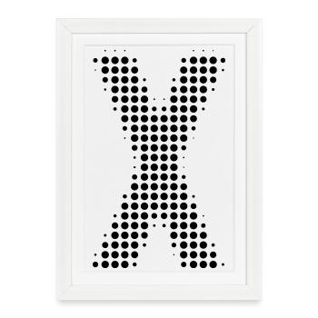 Letter X – Dot Pattern Initial Design - Framed poster (27 × 37 cm) - white - Front