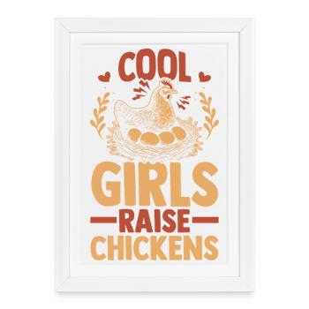 Élevage de coqs, volaille, poulet - Affiche encadrée (27 × 37 cm) - blanc - Devant
