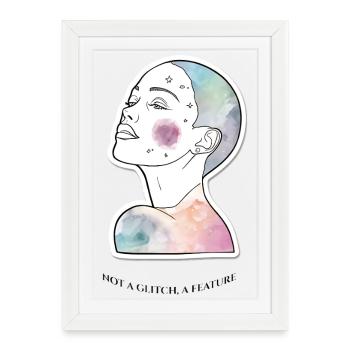 Vitiligo : Positivité corporelle, pas un bug, une caractéristique - Affiche encadrée (27 × 37 cm) - blanc - Devant