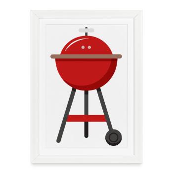 Barbecue barbecue - Affiche encadrée (27 × 37 cm) - blanc - Devant