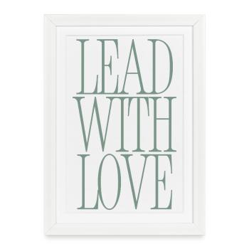 Typographie en Héros avec Amour - Affiche encadrée (27 × 37 cm) - blanc - Devant