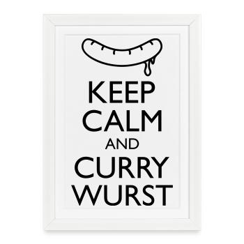 Keep calm and Curry Sausage - Framed poster (27 × 37 cm) - white - Front