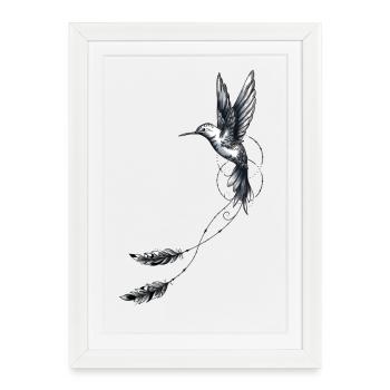 hummingbird feathers geometry - Framed poster (27 × 37 cm) - white - Front