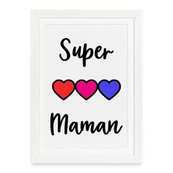 SUPER MAMAN - Affiche encadrée (27 × 37 cm) - blanc - Devant