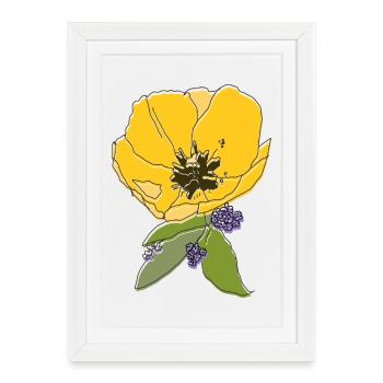 Tulip with violet - Framed poster (27 × 37 cm) - white - Front