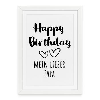 Joyeux anniversaire mon cher papa - Affiche encadrée (27 × 37 cm) - blanc - Devant