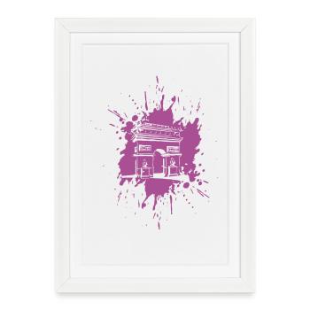 | de l’Arc de triomphe Arc de Triomphe Paris | Éclabousser - Affiche encadrée (27 × 37 cm) - blanc - Devant