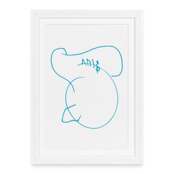Pariser Streetart T-Shirt in blau - Gerahmtes Poster (27 × 37 cm) - Weiß - Vorne