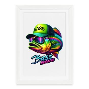 Rave de bar rayé - Affiche encadrée (27 × 37 cm) - blanc - Devant