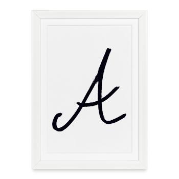 Un monogramme de calligraphie - Affiche encadrée (27 × 37 cm) - blanc - Devant