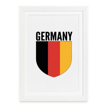 Black-red-gold shield design - Framed poster (27 × 37 cm) - white - Front