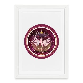 Christmas Ball Angel - Sonja Ariel von Staden - Framed poster (27 × 37 cm) - white - Front