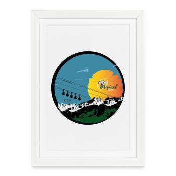 grenoble vue imprenable - Affiche encadrée (27 × 37 cm) - blanc - Devant