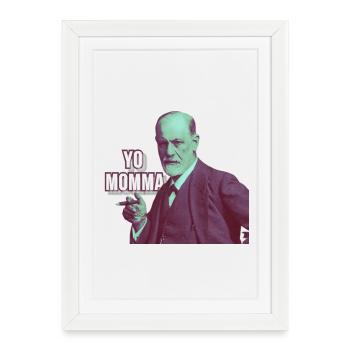 Freud - Yo Momma - Affiche encadrée (27 × 37 cm) - blanc - Devant