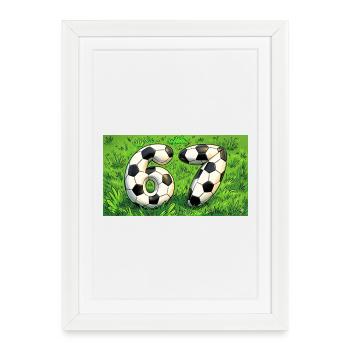 Conception du football Six Seven - Affiche encadrée (27 × 37 cm) - blanc - Devant