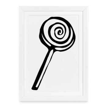 Lolli Lutscher Design klassisch - Gerahmtes Poster (27 × 37 cm) - Weiß - Vorne