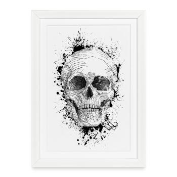 Skull - Framed poster (27 × 37 cm) - white - Front