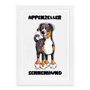 Mignon Appenzeller Sennenhund - Affiche encadrée (27 × 37 cm) - blanc - Devant