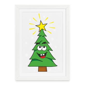 Christmas tree - Framed poster (27 × 37 cm) - white - Front