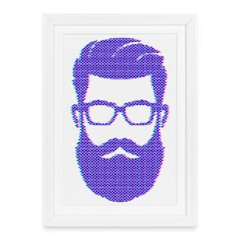 Porteur de barbe Masculinité Moustache Barbe - Affiche encadrée (27 × 37 cm) - blanc - Devant