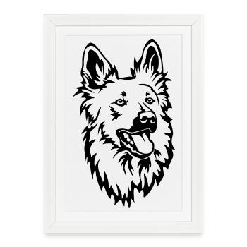 Harzer Fuchs Head - Framed poster (27 × 37 cm) - white - Front