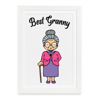 Meilleure grand-mère disant basse vision Grand-mère Lunettes grand-mère grand-mère - Affiche encadrée (27 × 37 cm) - blanc - Devant