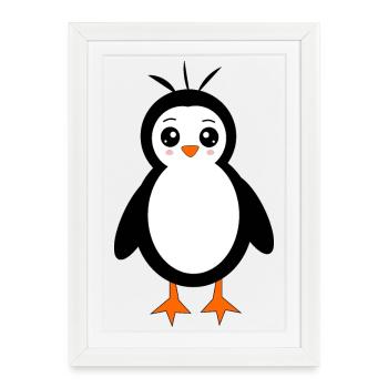 Penguin Funny Bird Gift Idea Birthday - Framed poster (27 × 37 cm) - white - Front