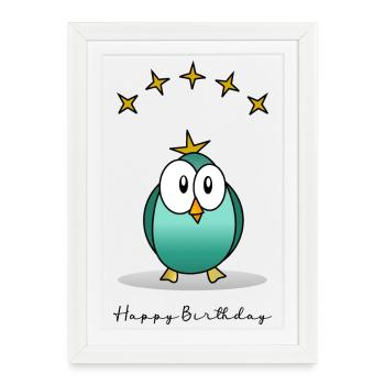 HAPPY BIRTHDAY - Affiche encadrée (27 × 37 cm) - blanc - Devant