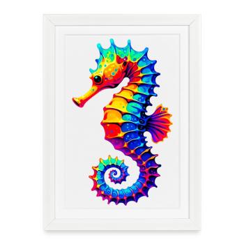 Hippocampe - Affiche encadrée (27 × 37 cm) - blanc - Devant