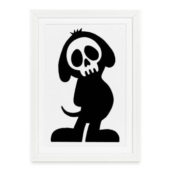 Black Dog Skull - Framed poster (27 × 37 cm) - white - Front