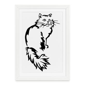 Persan - Chat persan - Affiche encadrée (27 × 37 cm) - blanc - Devant