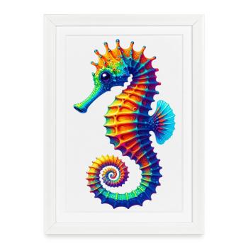 Hippocampe - Affiche encadrée (27 × 37 cm) - blanc - Devant