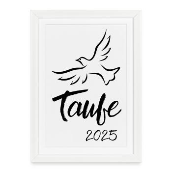 Baptême 2025 Colombe enlevant le Saint- - Affiche encadrée (27 × 37 cm) - blanc - Devant