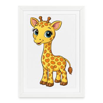 Bébés girafes - Affiche encadrée (27 × 37 cm) - blanc - Devant