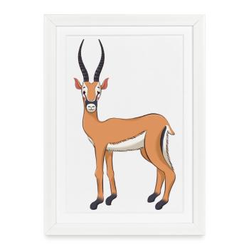 Antilope - Affiche encadrée (27 × 37 cm) - blanc - Devant