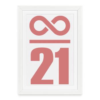 Infinite by 21 million Bitcoin Infinity - Framed poster (27 × 37 cm) - white - Front