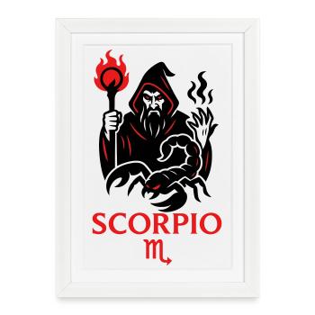 Scorpion Zodiaque Sorcier - Affiche encadrée (27 × 37 cm) - blanc - Devant