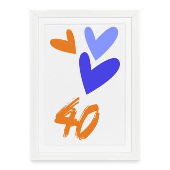 40. 40 YEARS. 40th ANNIVERSARY. 40 YEARS ANNIVERSARY. - Framed poster (27 × 37 cm) - white - Front