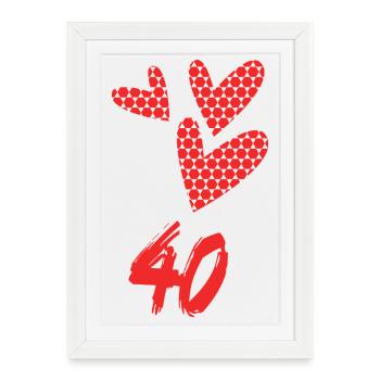 40. 40 YEARS. 40th ANNIVERSARY. 40 YEARS ANNIVERSARY. - Framed poster (27 × 37 cm) - white - Front
