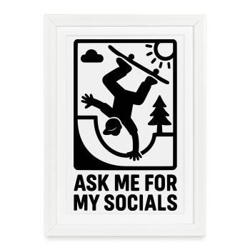Skateboard Réseaux sociaux - Affiche encadrée (27 × 37 cm) - blanc - Devant