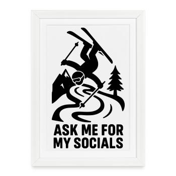 Ski social - Affiche encadrée (27 × 37 cm) - blanc - Devant