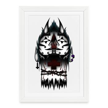 Fallen Demon - Framed poster (27 × 37 cm) - white - Front