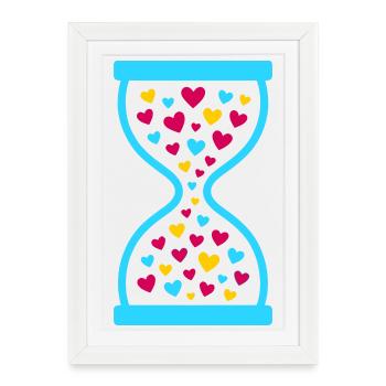 Love Never Stops-Hourglass of Timeless Love  - Framed poster (27 × 37 cm) - white - Front