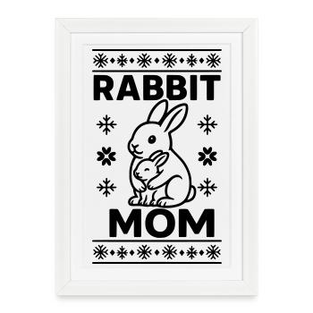 maman lapin maman maman - Affiche encadrée (27 × 37 cm) - blanc - Devant