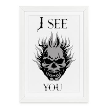 Je te vois - Affiche encadrée (27 × 37 cm) - blanc - Devant