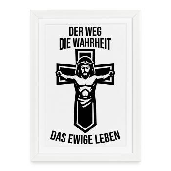 Jésus Voie Vérité Vie Éternelle - Affiche encadrée (27 × 37 cm) - blanc - Devant