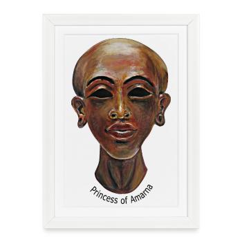 Ancient Egypt Portrait in Earth Tones - Framed poster (27 × 37 cm) - white - Front